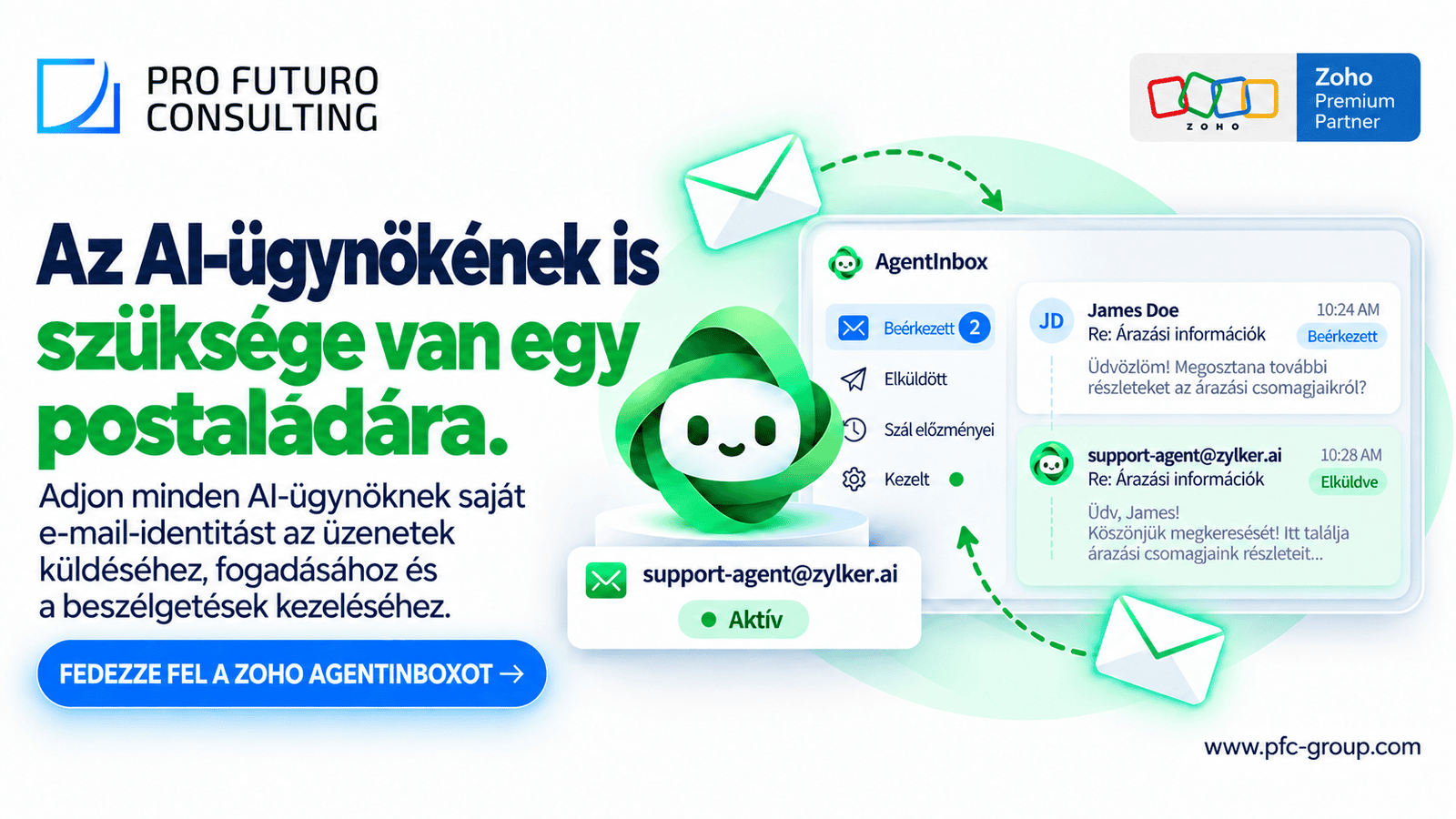 Zoho AgentInbox: E-mail infrastruktúra mesterséges intelligencia ügynökök számára